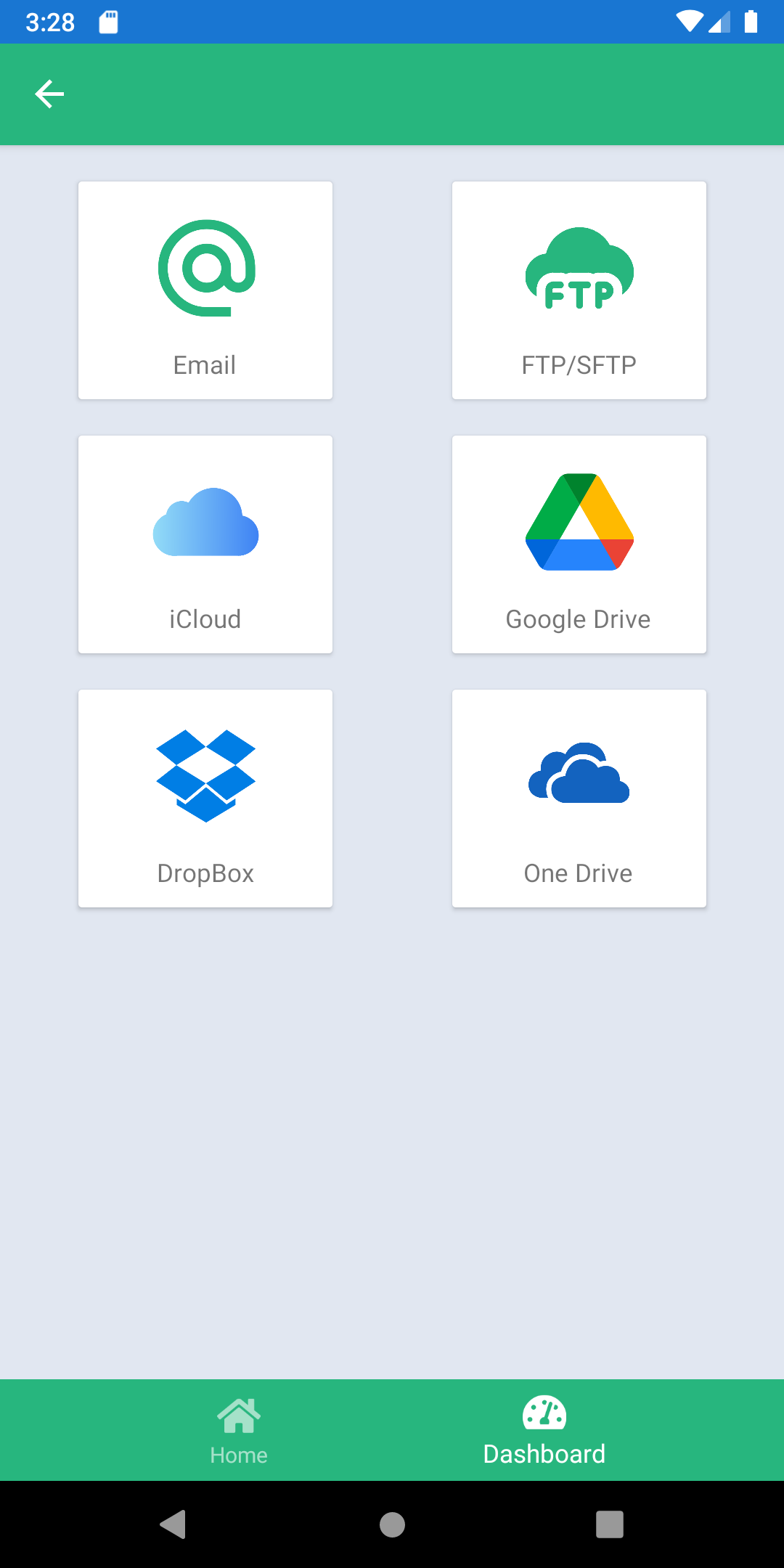 Quick Stocktaker send data screen