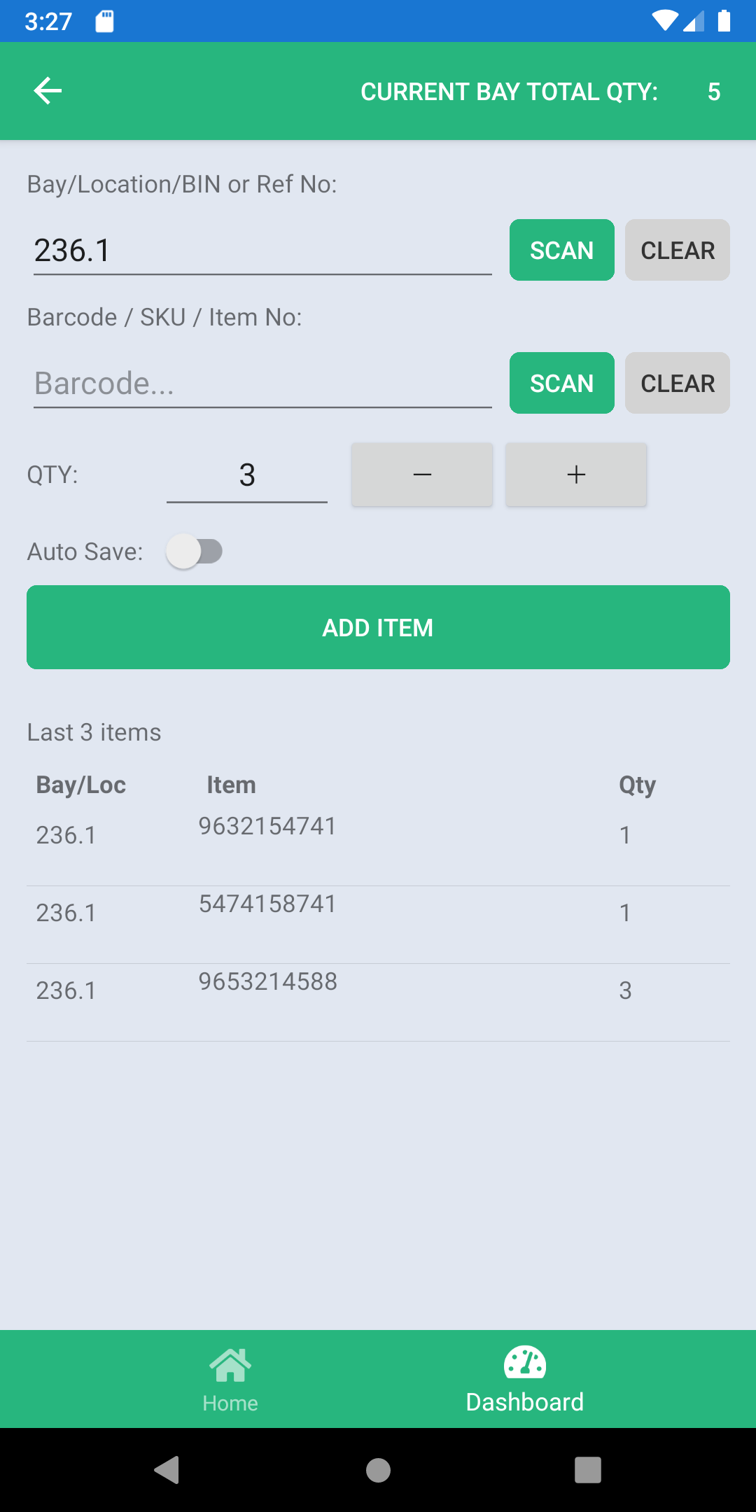 Quick Stocktaker count entry screen