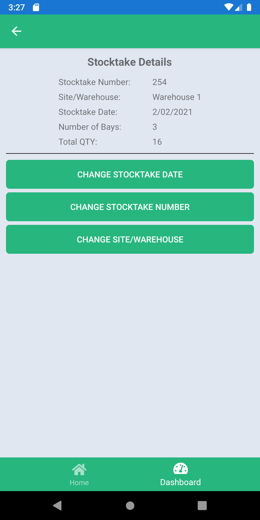 Quick Stocktaker review and correction screen